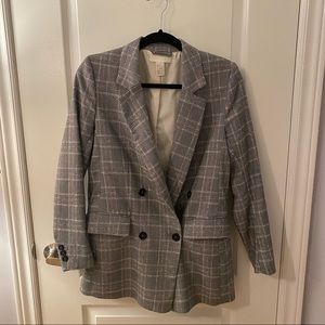 H&M plaid blazer